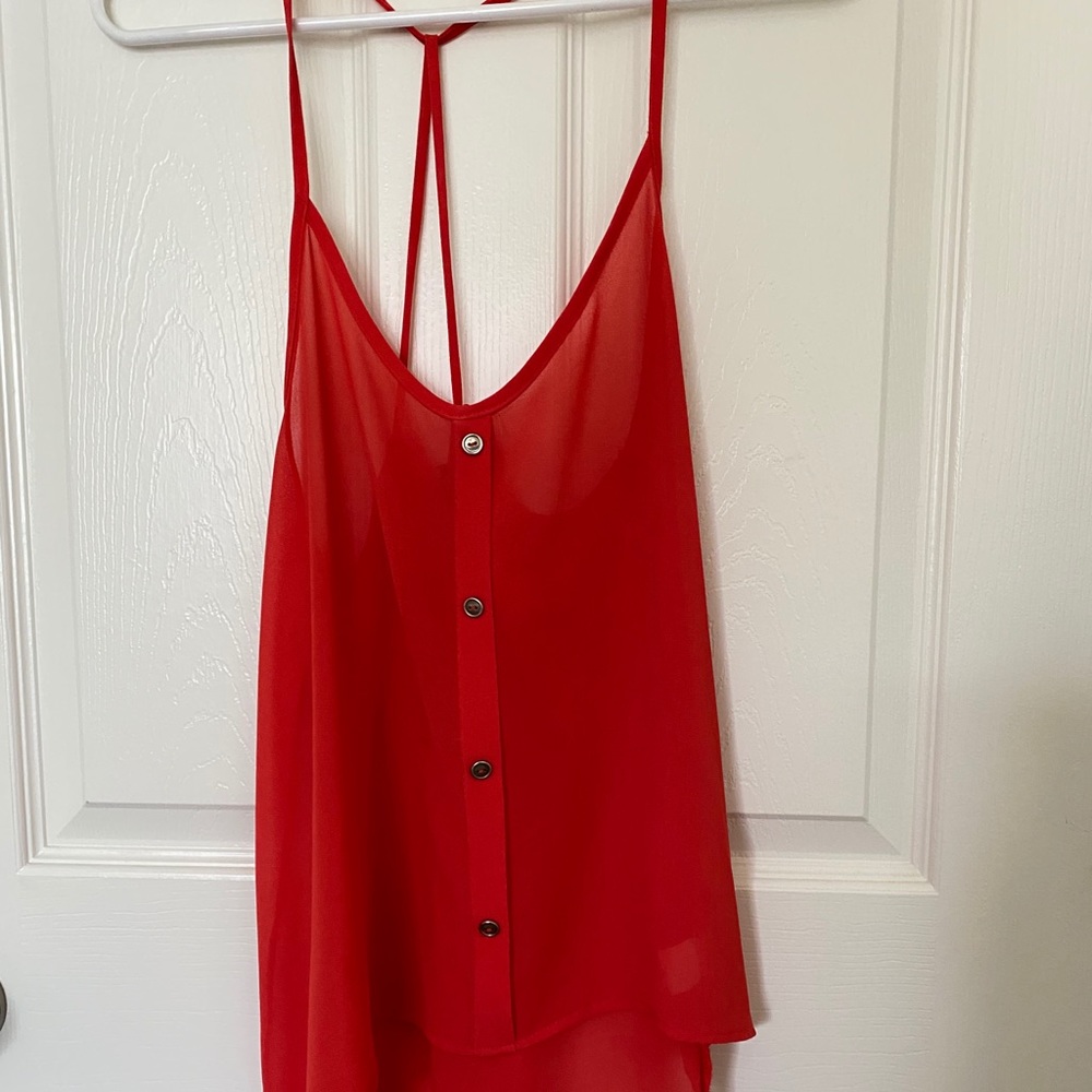 Blue Sketch Red Tank Top